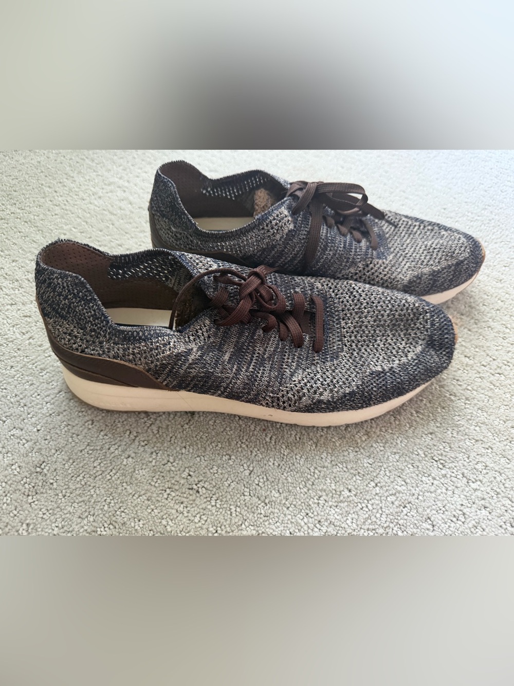 Cole Haan Men's Knit Lace-Up Sneakers in Brown and Gray